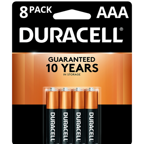 Duracell Coppertop Alkaline Batteries, AAA, 8/Pack