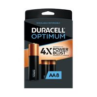 Duracell AA Optimum Extra Life Battery, Carded 8 Pack